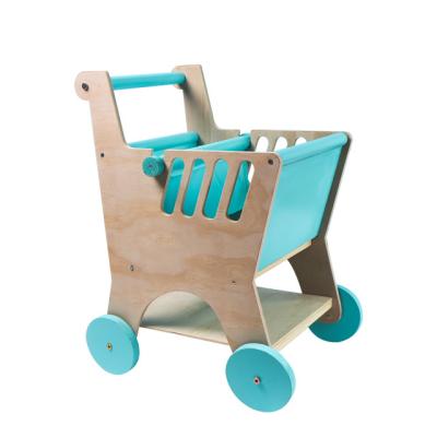 China Educational Pretend Toy Hot sale new style role playing wooden toys children's shopping cart Wooden shopping cart toy Wooden push cart toy for kids for sale