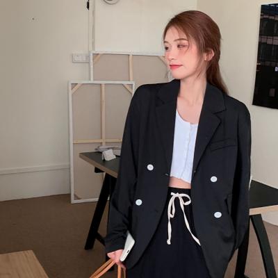 China JA0007 Long Sleeve Notched Suit Jacket Breathable For Double Breasted Spring Autumn Blazer Femme Solid Women Elegant Casual Feminine for sale