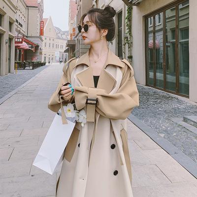 China Ditch 2021 Ditch Coat Breathable Warm Causal Classic Patchwork Women Long Full Sleeve Belted for sale