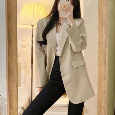 China Autumn Fashion Korean Women's slim version of the Anti-wrinkle RT074 British Hong Kong Style Loose Casual small suit single blazer for sale