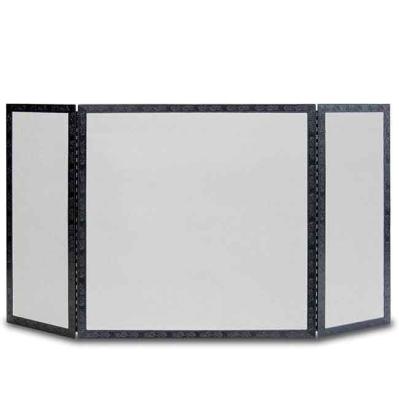 China Low Price Simple Design Black Metal 3 Panel Fireplace Screen Outdoor Heating Home Decorative Cover for sale