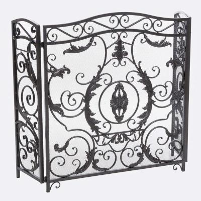 China 3 Panel Metal Mesh Folding Child Guard Screen Custom Stylish Wrought Iron Fireplace Screen for sale