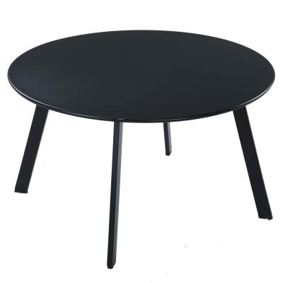 China Powder Coated Round Metal Patio Coffee Table Adjustable Round Weather Resistant Large Iron Side (Height) Table for sale