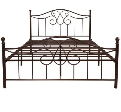 China Sturdy Vintage Metal Bed Frame (Other) Queen Size Adjustable With Vintage Headboard Base And Footboard Platform Bed Frame for sale