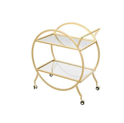 China China Premium Vintage 2-Tier Modern Kitchen Serving Serving Factory Custom Accurate Hot Selling Rolling Serving Metal Dining Trolley for sale