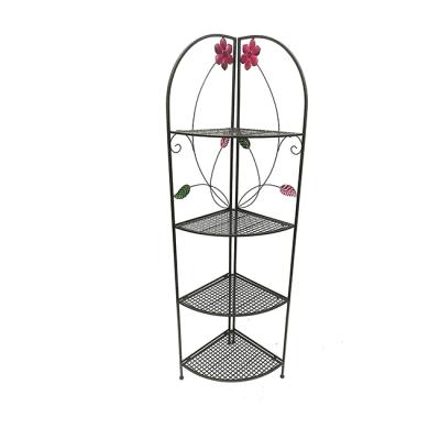 China New Design 4 Tier Modern Heavy Duty L Shaped Kitchen Industrial Pick Top Amazon Shelf Shower Corner Rack For Living Room for sale