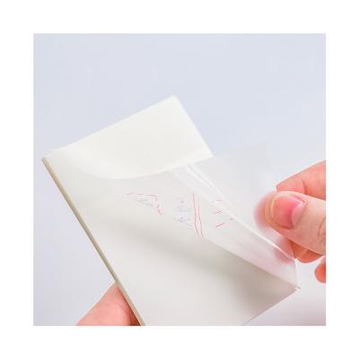 China Custom Clear Adhesive Self Adhesive CAD Self Adhesive Matte Transparent Sticky Note With Note Paper Wholesale For Student Office Stationeryote for sale