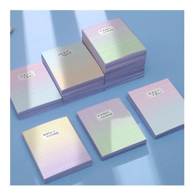 China Loose-leaf low price gradient color grocery list notepad snatch to do, Korean pink personalized promotional notepads small volume for sale