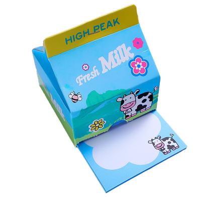 China Wholesale Lovely Loose Leaf Daily Planner Modern Milk Carton Notepad, New Creative Moq Korean Pink Bottom Square Notepad for sale