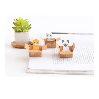 China Kawaii Mini Korean Stationery Animal Cute Self-adhesive Cardboard Sticky Notes,Cat Promotional Printed Shapes Memo Eco-Friendly Box for sale