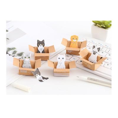 China Kawaii Self Adhesive Mini Creative Dog Kitty n Times Paper Sticky Notes, Cat Promotional Printed Shapes Memo Protective Box New Arrivals for sale