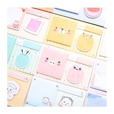 China New Arrivals Kawaii Mini Funny Standing Recycled Sticky Self Adhesive Notes, Eco-friendly Portable Paper Stickers Sticky Note Set for sale