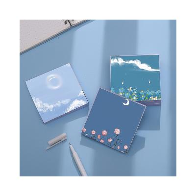 China Self-Adhesive Korean Vintage Personalized Diy Fancy Sticky Notes, New Novelty Landscape Painting Student Stationery Sticky Note for sale