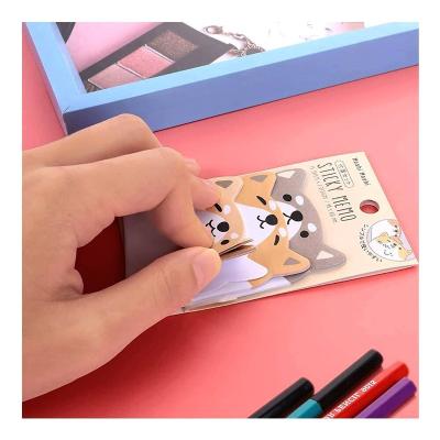 China Brown Cat Self Adhesive 45sheets High Quality Cute Note Pads, Amazon Hot Selling Papeleria Programmable N Times Sticky Notes for sale