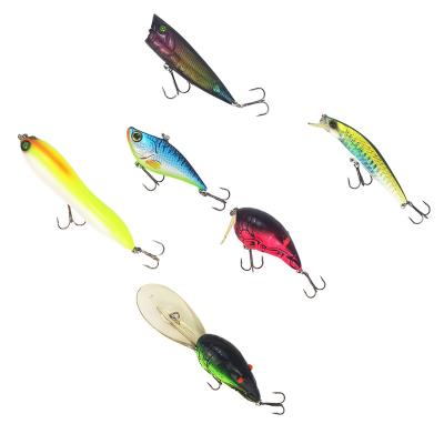 China Plastic Custom Bass Fishing Lures Pencil Crank Minnow Kit 6pcs Snap Lure Hard Saltwater for sale