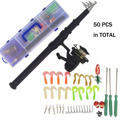 China Fishing Activity 1.6m Fishing Activity Carp Equipment Full Rig Full Rig Fishing Rod Reel Set 50 PCs Outdoor Spinning Combo Kit for sale