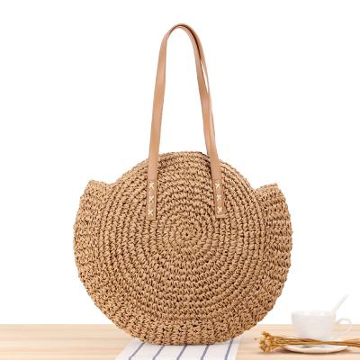 China Fashion Holiday Rattan Tote Lady Bags Summer Travel Beach Paper Straw Outdoor Bag With Long Handle for sale