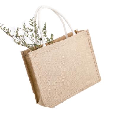 China WholesaleGift Handled Logo Eco Reusable Cloth Carrying Custom Bags Tote Bag Promotional Shopping Handbags Hand Jute for sale