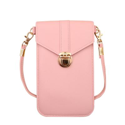 China Wholesale fashion waterproof female Korean single shoulder lock small bag student bag diagonal touch screen mobile phone bag for sale