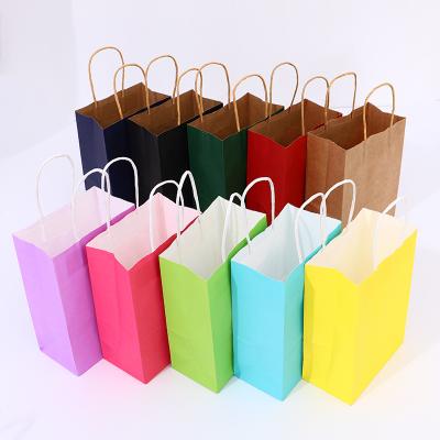 China Recyclable Cheap Colorful Logo Printed Custom Paper Gift Packaging Twist Handle Bags for sale