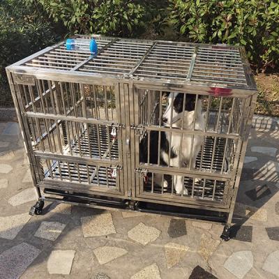 China Breathable Collapsible Dog Cage Stainless Steel Kennels And Stainless Steel Dog Cage for sale