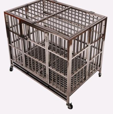 China Breathable Stackable Stainless Steel Cage Folding Dog Cage for sale