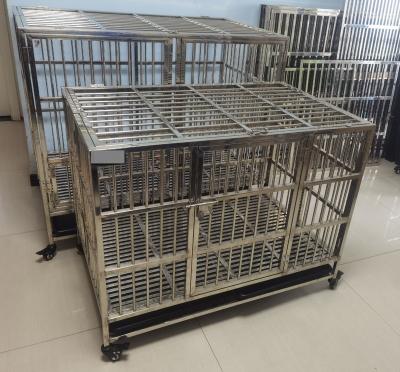 China Breathable Heavy Duty Collapsible Dog Kennel Stainless Steel Stainless Steel Kennels For Dogs And Cats for sale