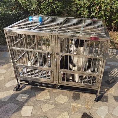 China Breathable Stackable Dog Cages Foldable Stainless Steel Cages For Dog for sale