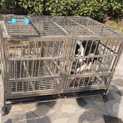 China Breathable Solid Foldable Stainless Steel Dog Kennel Cage for sale