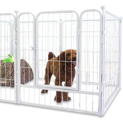 China Breathable Powder Coated Metal Dog Playpens Customize Foldable Pet Playpens for sale