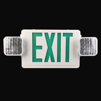 China Emergency Lighting USA Listed Emergency Combo Headlights Enclosed/Wall Mounted Double Spots Exit Sign LED Ceiling Emergency Exit Sign Wall Mounted for sale