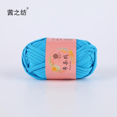 China Magnolia Color DIY Cloth Yarn Soft + Elastic Manufacturers Low MOQ Sales Custom Made Hand-Wrapped Super Soft Polyester Woven Knitting Yarn for sale