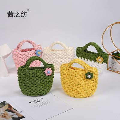 China DIY Handmade Material Bag Fashion Factory Supply Woven Bag Direct Woven Bag Girl's Homemade Cute Wool Handbag for sale