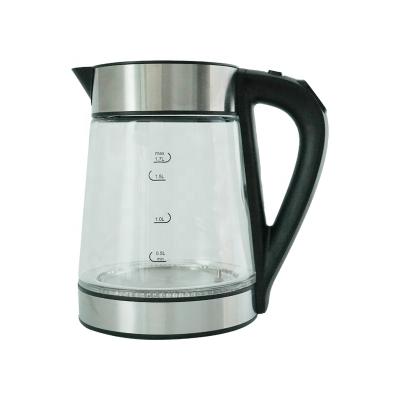 China 360 Degree Appliances 1.7L Glass Thermostat Rotation Base Switch Portable Glass Electric Kettle Price for sale