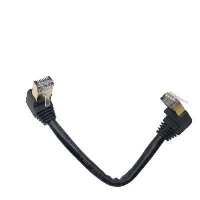 China Telecommunication Customizable Length Customized Cat7 Round Rj45 4 Pair 28awg Angle Down Lan Cable Sf /utp Cat 7 for sale