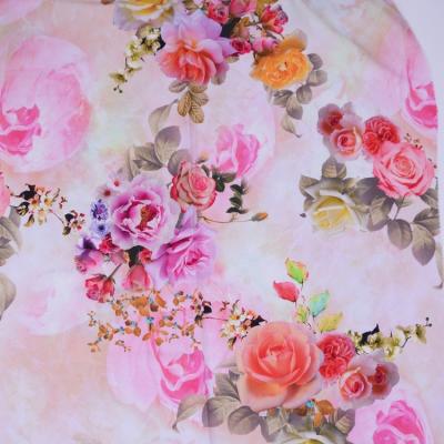 China Rayon Printed Fabric 2019 Wholesale High Quality Soft Touch Big Flower Printed Woven Rayon Fabric Custom Printed for sale