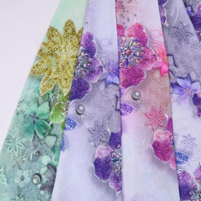 China Rayon printed floral fabric Shaoxing yanhui 130gsm plain weave fabric textiles 100% textile print wholesale for sale