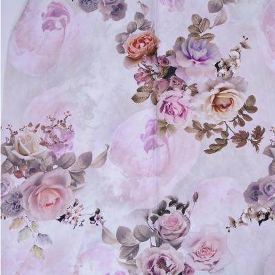 China Rayon Printed Fabric Keqiao Market Wholesale 30X30 Plain Woven 100% Rayon Satin Flower Print Fabric for sale