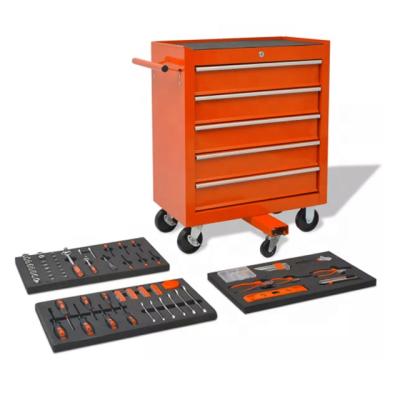 China Workshop DIY Tool 269 Pieces Complete Tool Kit in 5 Drawer Tool Cabinet Trolley for sale