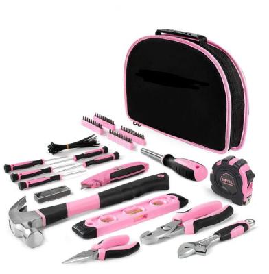 China HOMEUSE Ladies Tool Kit Bag DIY Pink Set Include Pink Hammer, Pink Pliers, Pink Screwdrivers in Pink Carry Case 25pcs for sale