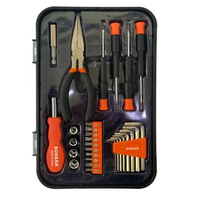 China Household 30 Pieces BOSSAN's New Design, Complete DIY Tools in Transparent Plastic Tool Box Tool Kit for sale