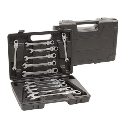 China BOSSAN Household Tool Kit 12 Piece Ratchet Wrench Flexible Head Tool Kit for sale