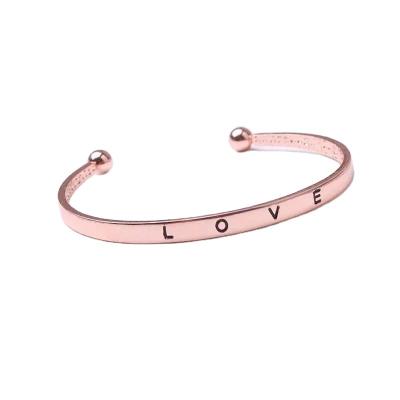 China European and American Titanium Steel Causual Round Cuff Bracelets Gold/Rose Gold/Black Empty Couples Bracelet Bangle Jewelry for sale