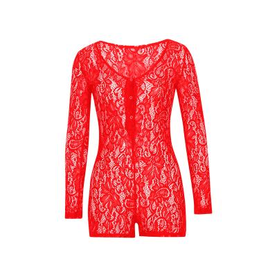 China Women QUICK DRY Pajamas Onesie Sleepwear Adult Naughty In-Stock Playsuit For Women Lace for sale