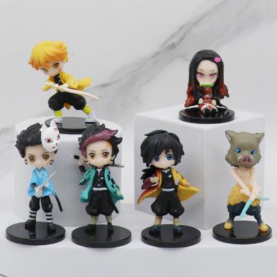 China Fast Delivery 6 Pcs Anime Action Number PVC Demon Slayers 7.5cm Set Q Version Demon Slayer Toy For Promotion for sale