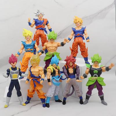 China Delivery 9 Styles 18cm Saiyan GoKu Vegeta PVC Umbrella Action Figure Super Fast Anime Character Ball Dragon Z Model Toys for sale