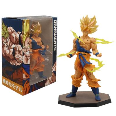 China Super fast delivery fashion style PVC figure anime dragon z ball 17cm Saiyan hair GoKu action number yellow action number collection model toy for sale