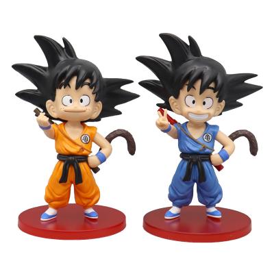 China Fast Delivery Cute Dragon Super Saiyan Childhood Son Goku Action Figure Toy Anime Figures 2 Color Clothes 16cm for sale