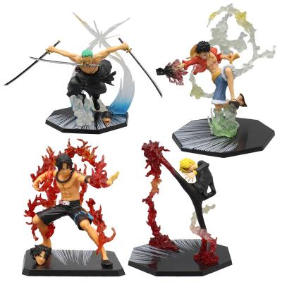 China Best delivery fast selling product 4 styles anime monkey d roronoa ace sanji action number one piece luffy toy for gift for sale