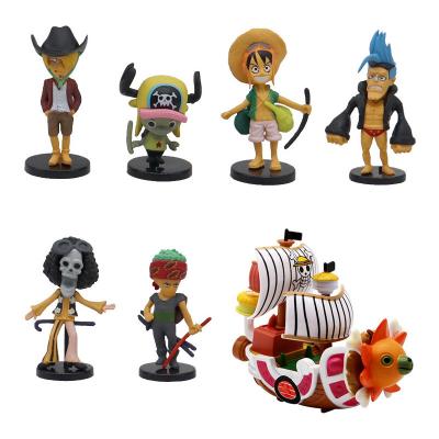 China One Piece Fast Delivery One Thousand Mini Sunny Ship PVC Action Numbers 6pcs Set Anime Action Figure Toys For Cake Decoration for sale